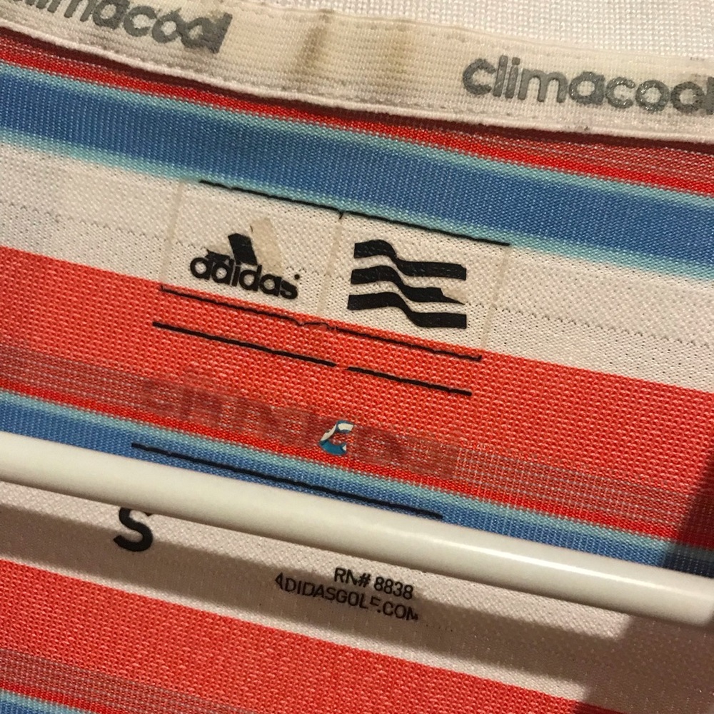 Adidas striped climacool polo